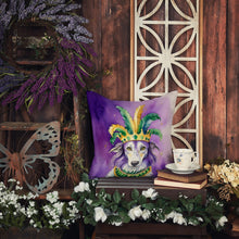 Load image into Gallery viewer, Borzoi King of Mardi Gras Throw Pillow - 14x14 Decorative Pillow – Art for Your Home &amp; Patio