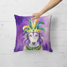 Load image into Gallery viewer, Borzoi King of Mardi Gras Throw Pillow