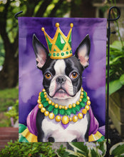 Load image into Gallery viewer, Boston Terrier King of Mardi Gras Garden Flag - Vibrant Dog-Themed Yard Decor by Caroline's Treasures