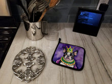 Load image into Gallery viewer, Boston Terrier King of Mardi Gras Pot Holders - Set of 2 Decorative Kitchen Helpers | Made in the USA