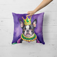 Load image into Gallery viewer, Boston Terrier King of Mardi Gras Throw Pillow