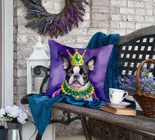 Load image into Gallery viewer, Boston Terrier King of Mardi Gras Throw Pillow