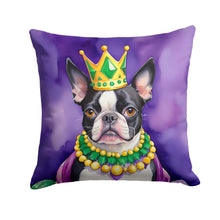 Load image into Gallery viewer, Boston Terrier King of Mardi Gras Throw Pillow