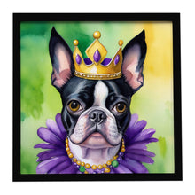 Load image into Gallery viewer, Boston Terrier King of Mardi Gras Framed Metal Print