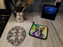 Load image into Gallery viewer, Boston Terrier King of Mardi Gras Pot Holders - Set of 2 Decorative Kitchen Helpers | Made in the USA