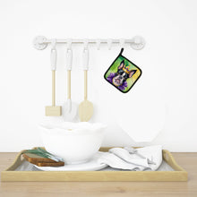 Load image into Gallery viewer, Boston Terrier King of Mardi Gras Pot Holders - Set of 2 Decorative Kitchen Helpers | Made in the USA