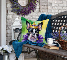 Load image into Gallery viewer, Boston Terrier King of Mardi Gras Throw Pillow