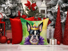 Load image into Gallery viewer, Boston Terrier King of Mardi Gras Throw Pillow