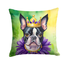 Load image into Gallery viewer, Boston Terrier King of Mardi Gras Throw Pillow
