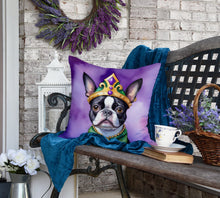 Load image into Gallery viewer, Boston Terrier King of Mardi Gras Throw Pillow
