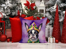 Load image into Gallery viewer, Boston Terrier King of Mardi Gras Throw Pillow