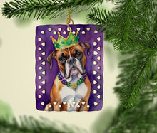 Load image into Gallery viewer, Boxer King of Mardi Gras Porcelain Ornament
