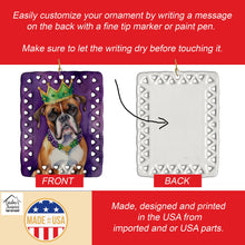 Load image into Gallery viewer, Boxer King of Mardi Gras Porcelain Ornament