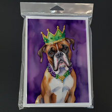Load image into Gallery viewer, Boxer King of Mardi Gras Greeting Cards - Blank Note Cards – 8-Pack of Artist-Designed Cards with Envelopes