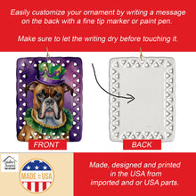 Load image into Gallery viewer, Boxer King of Mardi Gras Porcelain Ornament