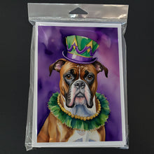 Load image into Gallery viewer, Boxer King of Mardi Gras Greeting Cards - Blank Note Cards – 8-Pack of Artist-Designed Cards with Envelopes