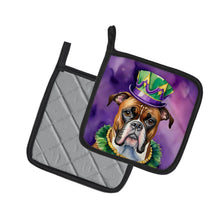 Load image into Gallery viewer, Boxer King of Mardi Gras Pot Holders - Set of 2 Decorative Kitchen Helpers | Made in the USA