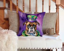 Load image into Gallery viewer, Boxer King of Mardi Gras Throw Pillow - 14x14 Decorative Pillow – Art for Your Home &amp; Patio