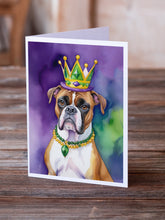 Load image into Gallery viewer, Boxer King of Mardi Gras Greeting Cards - Blank Note Cards – 8-Pack of Artist-Designed Cards with Envelopes