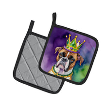 Load image into Gallery viewer, Boxer King of Mardi Gras Pot Holders - Set of 2 Decorative Kitchen Helpers | Made in the USA