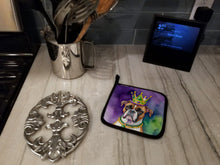 Load image into Gallery viewer, Boxer King of Mardi Gras Pot Holders - Set of 2 Decorative Kitchen Helpers | Made in the USA