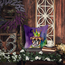 Load image into Gallery viewer, Boxer King of Mardi Gras Throw Pillow - 14x14 Decorative Pillow – Art for Your Home &amp; Patio