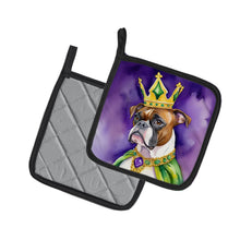 Load image into Gallery viewer, Boxer King of Mardi Gras Pot Holders - Set of 2 Decorative Kitchen Helpers | Made in the USA