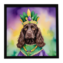 Load image into Gallery viewer, Boykin Spaniel King of Mardi Gras Framed Metal Print