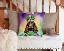 Load image into Gallery viewer, Boykin Spaniel King of Mardi Gras Throw Pillow - 14x14 Decorative Pillow – Art for Your Home &amp; Patio