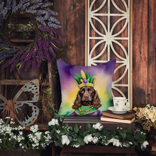 Load image into Gallery viewer, Boykin Spaniel King of Mardi Gras Throw Pillow - 14x14 Decorative Pillow – Art for Your Home &amp; Patio