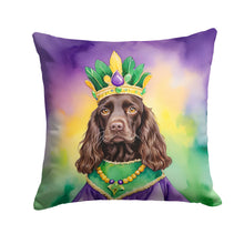 Load image into Gallery viewer, Boykin Spaniel King of Mardi Gras Throw Pillow - 14x14 Decorative Pillow – Art for Your Home &amp; Patio