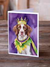 Load image into Gallery viewer, Brittany Spaniel King of Mardi Gras Greeting Cards - Blank Note Cards – 8-Pack of Artist-Designed Cards with Envelopes