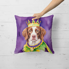 Load image into Gallery viewer, Brittany Spaniel King of Mardi Gras Throw Pillow