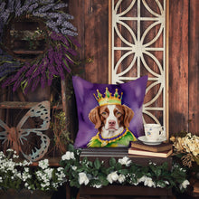 Load image into Gallery viewer, Brittany Spaniel King of Mardi Gras Throw Pillow