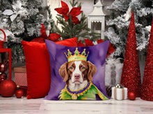 Load image into Gallery viewer, Brittany Spaniel King of Mardi Gras Throw Pillow