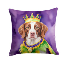 Load image into Gallery viewer, Brittany Spaniel King of Mardi Gras Throw Pillow
