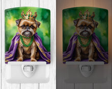 Load image into Gallery viewer, Brussels Griffon King of Mardi Gras Ceramic Night Light