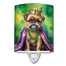 Load image into Gallery viewer, Brussels Griffon King of Mardi Gras Ceramic Night Light