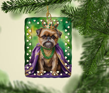 Load image into Gallery viewer, Brussels Griffon King of Mardi Gras Porcelain Ornament
