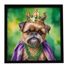 Load image into Gallery viewer, Brussels Griffon King of Mardi Gras Framed Metal Print