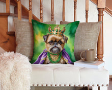 Load image into Gallery viewer, Brussels Griffon King of Mardi Gras Throw Pillow - 14x14 Decorative Pillow – Art for Your Home &amp; Patio
