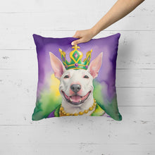 Load image into Gallery viewer, Bull Terrier King of Mardi Gras Throw Pillow
