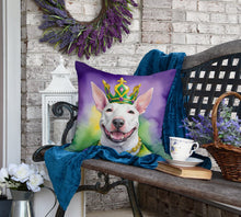 Load image into Gallery viewer, Bull Terrier King of Mardi Gras Throw Pillow
