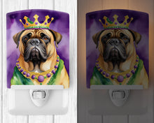 Load image into Gallery viewer, Bullmastiff King of Mardi Gras Ceramic Night Light