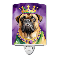 Load image into Gallery viewer, Bullmastiff King of Mardi Gras Ceramic Night Light
