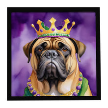 Load image into Gallery viewer, Bullmastiff King of Mardi Gras Framed Metal Print