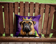 Load image into Gallery viewer, Bullmastiff King of Mardi Gras Throw Pillow - 14x14 Decorative Pillow – Art for Your Home &amp; Patio