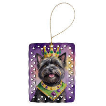 Load image into Gallery viewer, Cairn Terrier King of Mardi Gras Porcelain Ornament