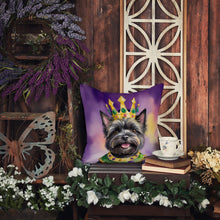 Load image into Gallery viewer, Cairn Terrier King of Mardi Gras Throw Pillow - 14x14 Decorative Pillow – Art for Your Home &amp; Patio