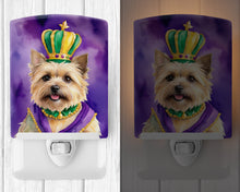 Load image into Gallery viewer, Cairn Terrier King of Mardi Gras Ceramic Night Light